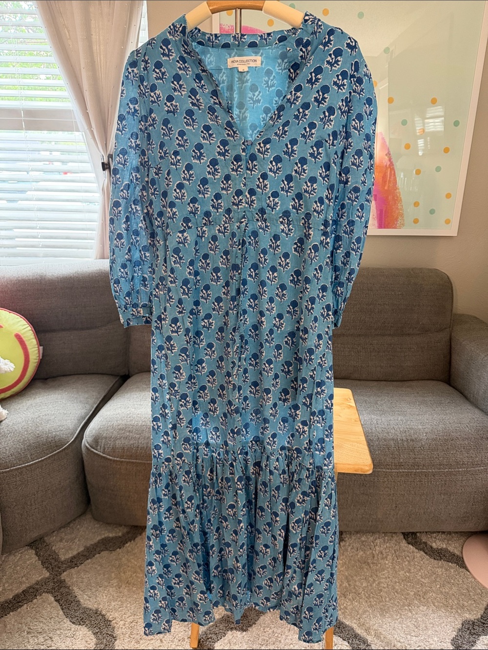 Emerson Fry Blue Floral Maxi Dress